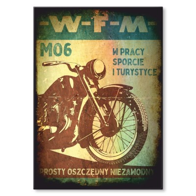 Plakat metalowy Motocykl WFM M06