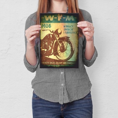 Plakat metalowy Motocykl WFM M06
