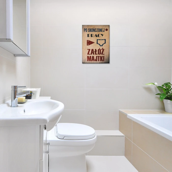 Plakat metalowy Załóż majtki Prezent