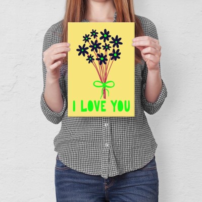 Plakat metalowy I love you Prezent