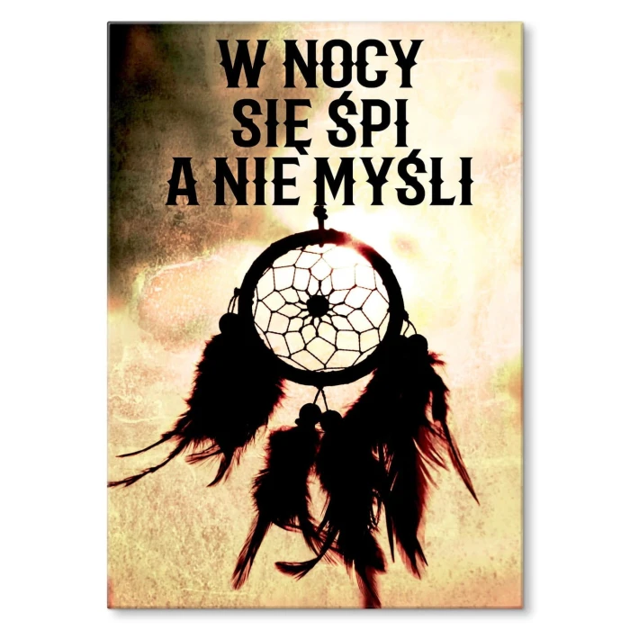 Plakat metalowy W nocy się śpi