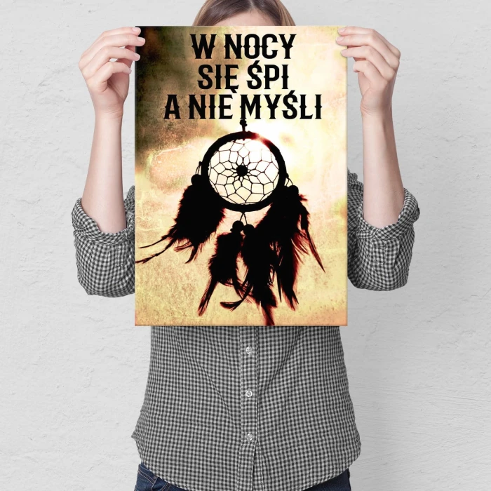 Plakat metalowy W nocy się śpi