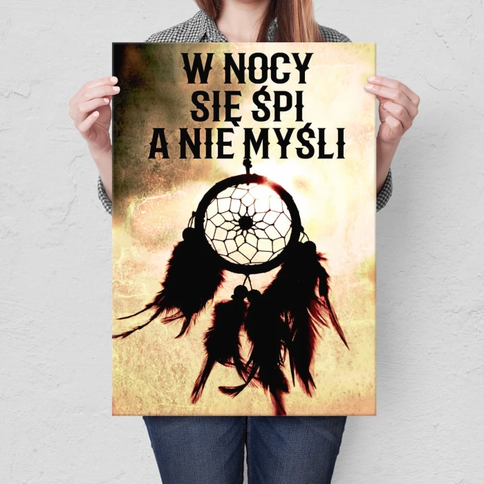 Plakat metalowy W nocy się śpi