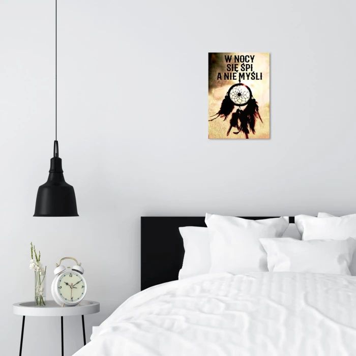 Plakat metalowy W nocy się śpi