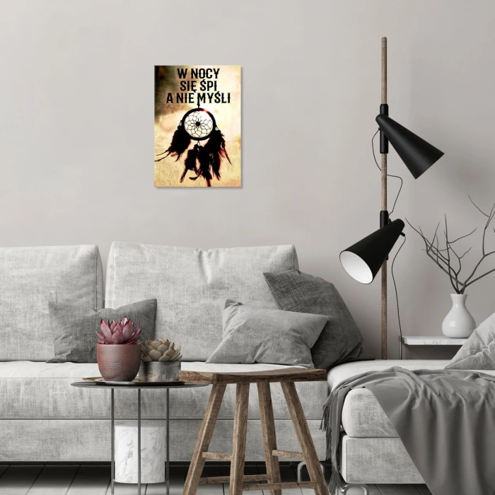 Plakat metalowy W nocy się śpi