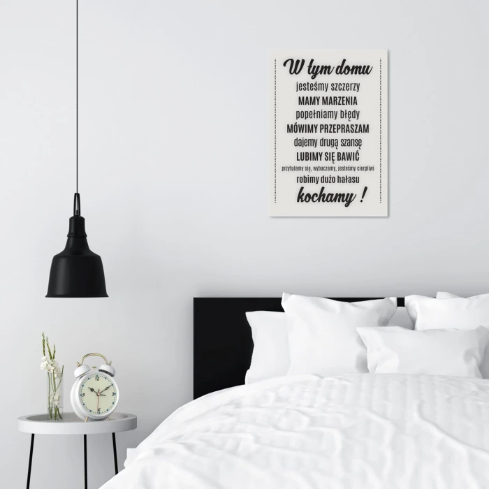 Plakat metalowy W tym domu kochamy Prezent