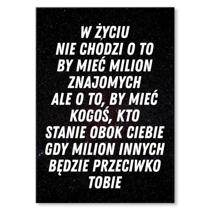 Plakat metalowy W życiu