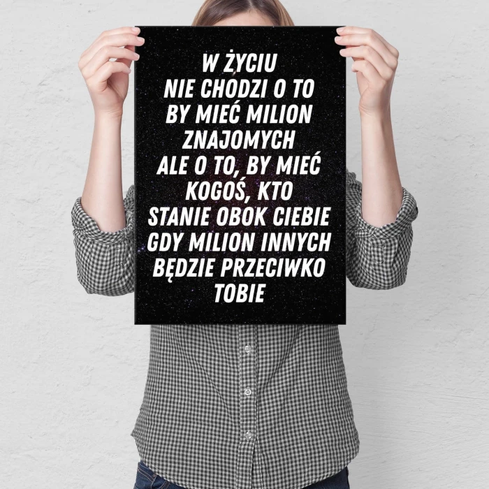 Plakat metalowy W życiu