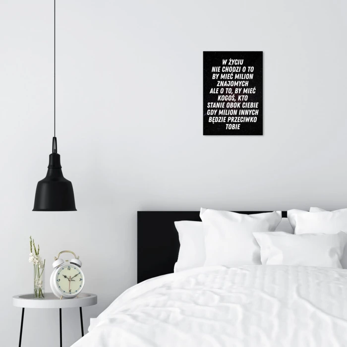 Plakat metalowy W życiu