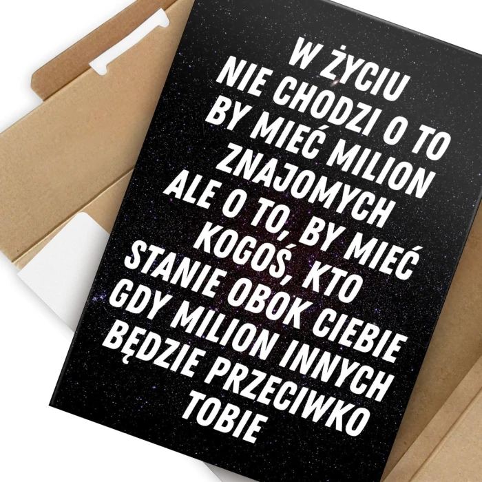 Plakat metalowy W życiu