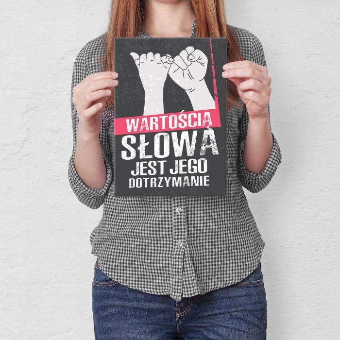 Plakat metalowy Wartość słowa