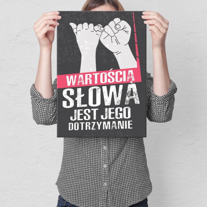 Plakat metalowy Wartość słowa