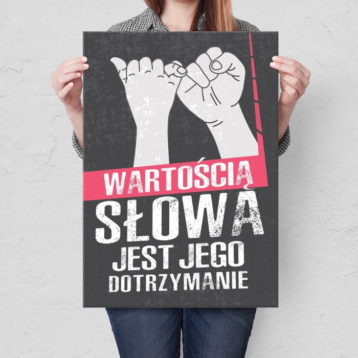 Plakat metalowy Wartość słowa
