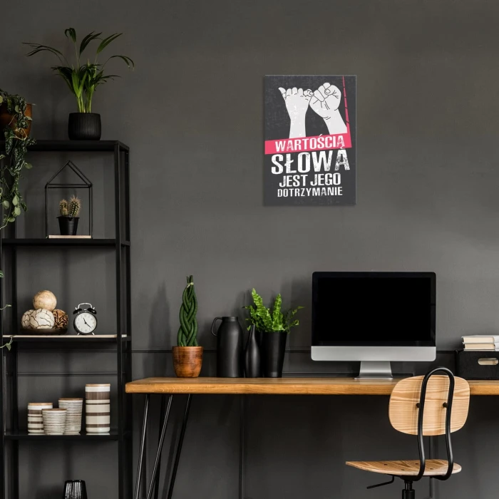 Plakat metalowy Wartość słowa