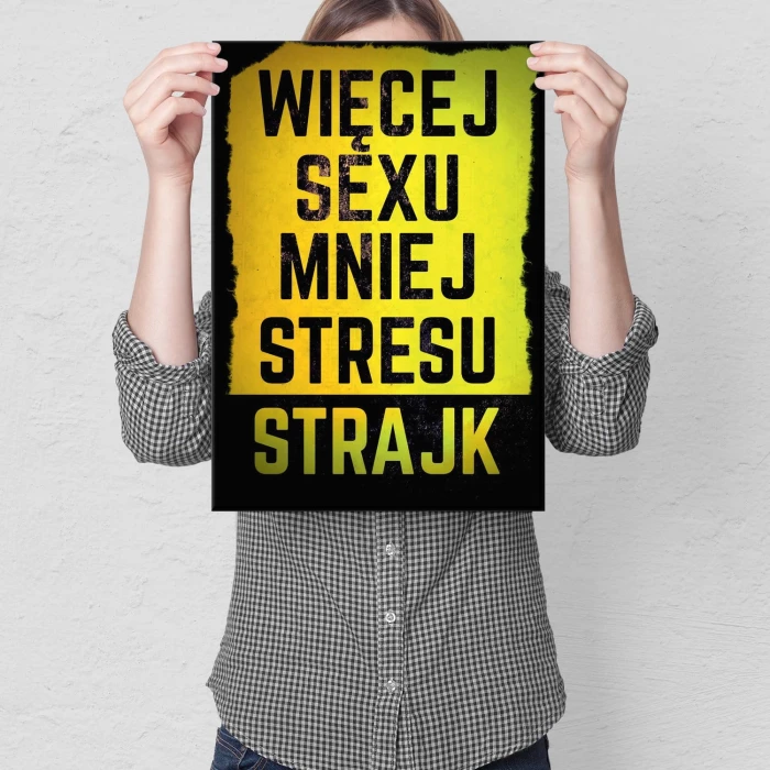 Plakat metalowy Więcej sexu