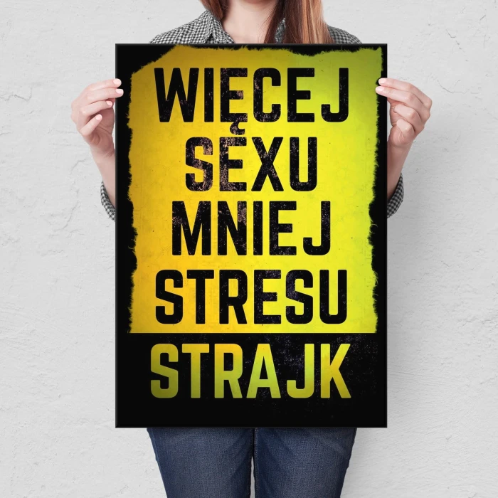 Plakat metalowy Więcej sexu