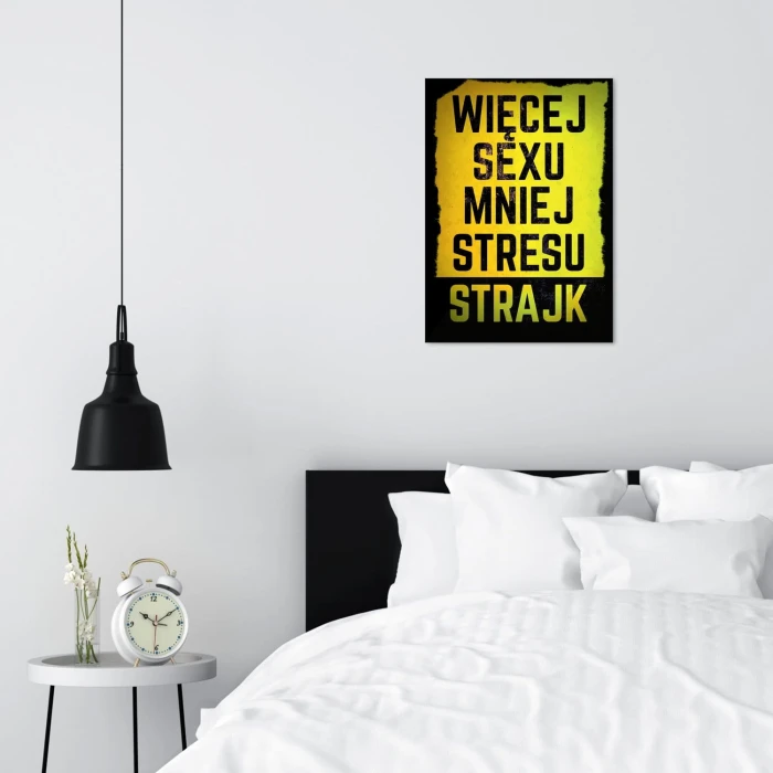 Plakat metalowy Więcej sexu