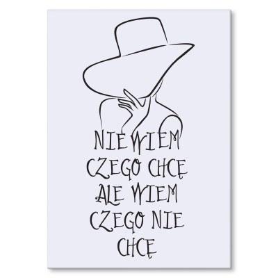 Plakat metalowy Nie wiem czego chcę