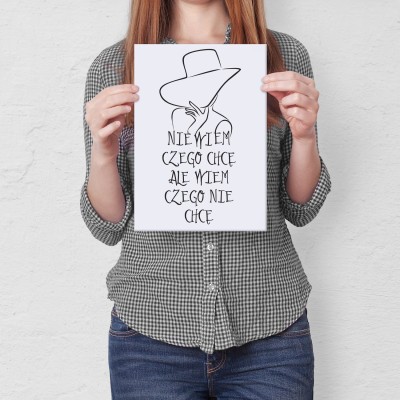 Plakat metalowy Nie wiem czego chcę