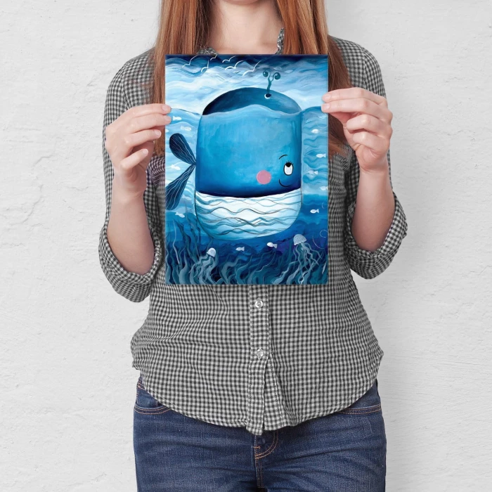 Plakat metalowy Wieloryb