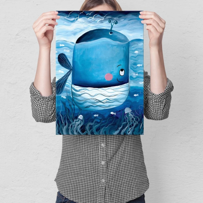 Plakat metalowy Wieloryb