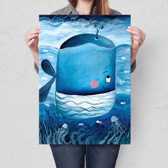 Plakat metalowy Wieloryb