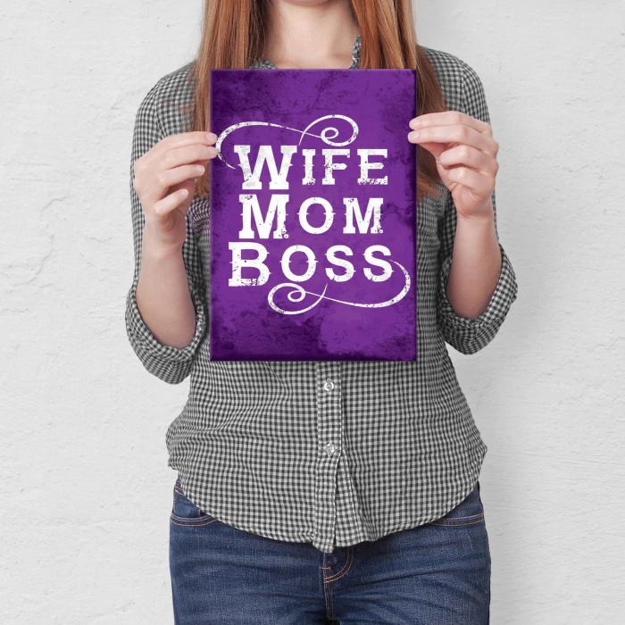 Plakat metalowy Wife mom boss