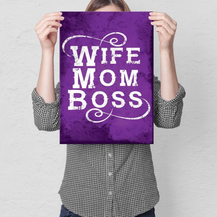 Plakat metalowy Wife mom boss