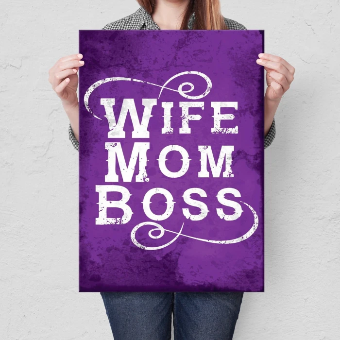 Plakat metalowy Wife mom boss