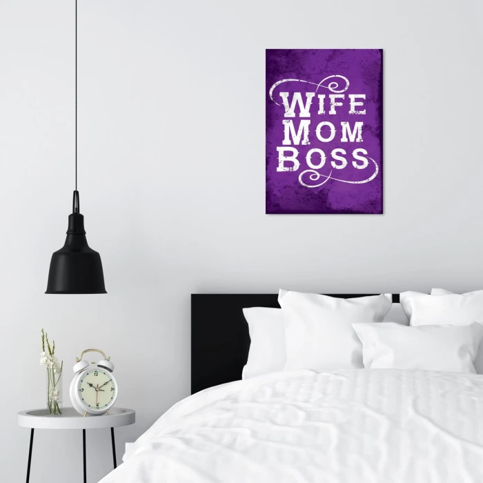 Plakat metalowy Wife mom boss