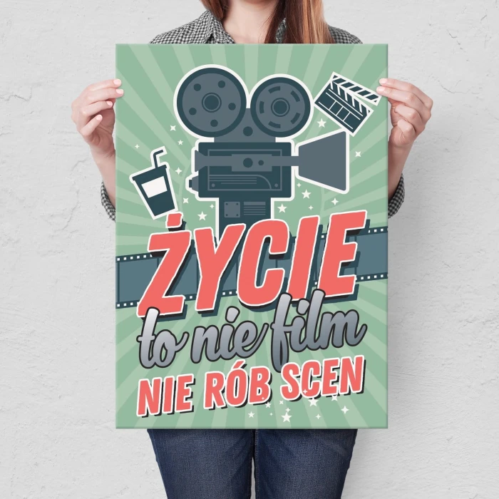 Plakat metalowy Życie to nie film