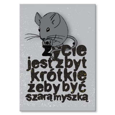 Plakat metalowy Szara myszka