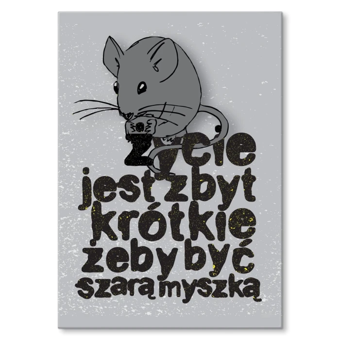 Plakat metalowy Szara myszka