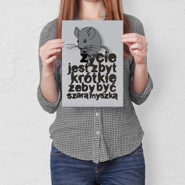 Plakat metalowy Szara myszka