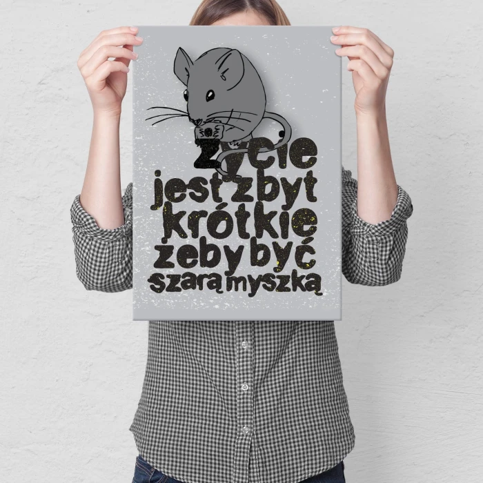 Plakat metalowy Szara myszka