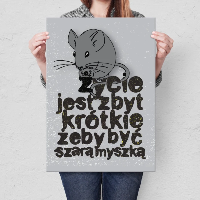 Plakat metalowy Szara myszka