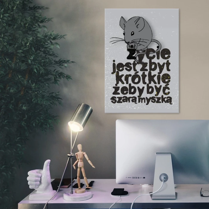 Plakat metalowy Szara myszka