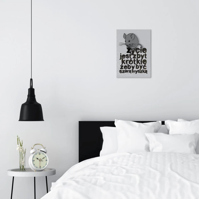Plakat metalowy Szara myszka