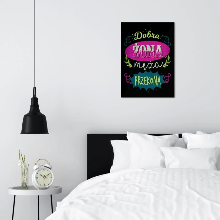 Plakat metalowy Dobra żona przekona