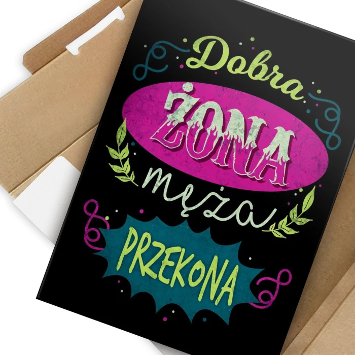 Plakat metalowy Dobra żona przekona