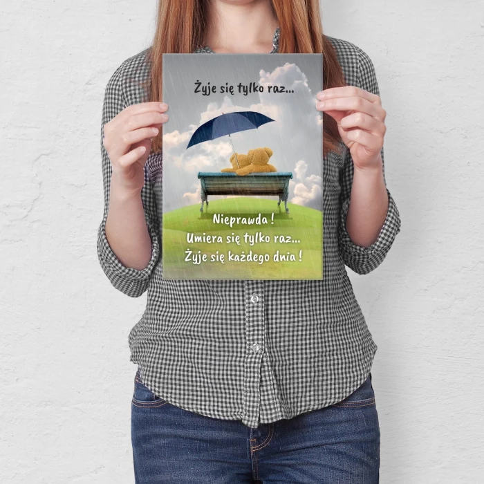 Plakat metalowy Żyje się tylko raz