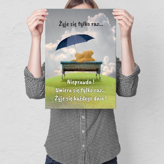 Plakat metalowy Żyje się tylko raz