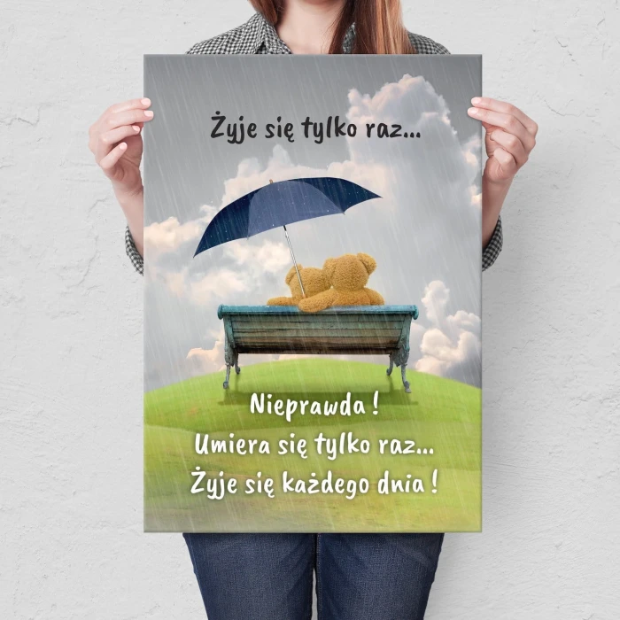 Plakat metalowy Żyje się tylko raz