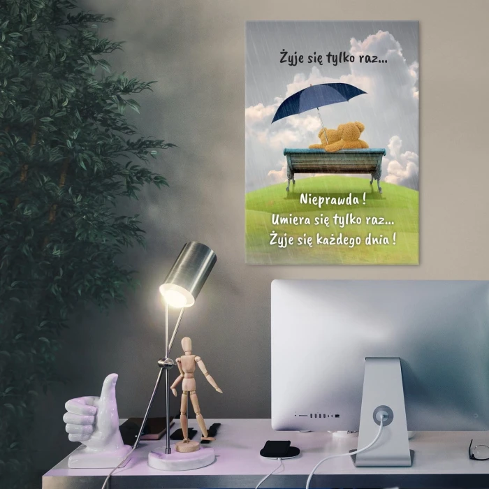 Plakat metalowy Żyje się tylko raz