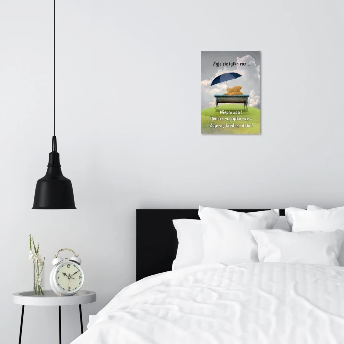 Plakat metalowy Żyje się tylko raz