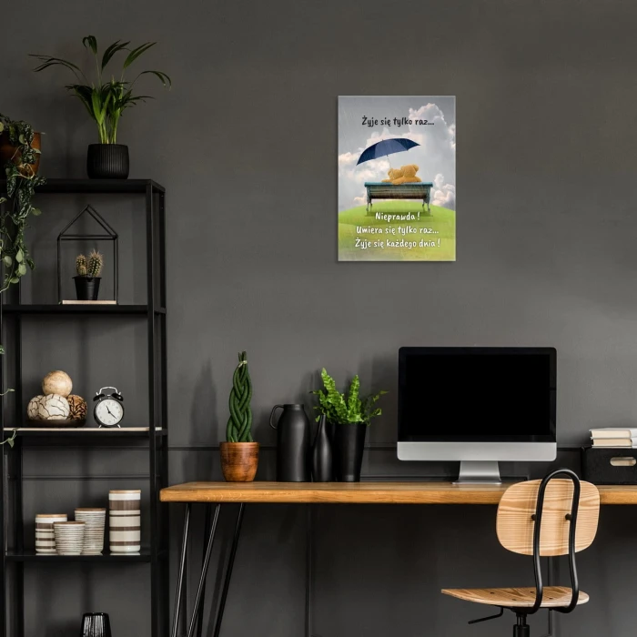 Plakat metalowy Żyje się tylko raz
