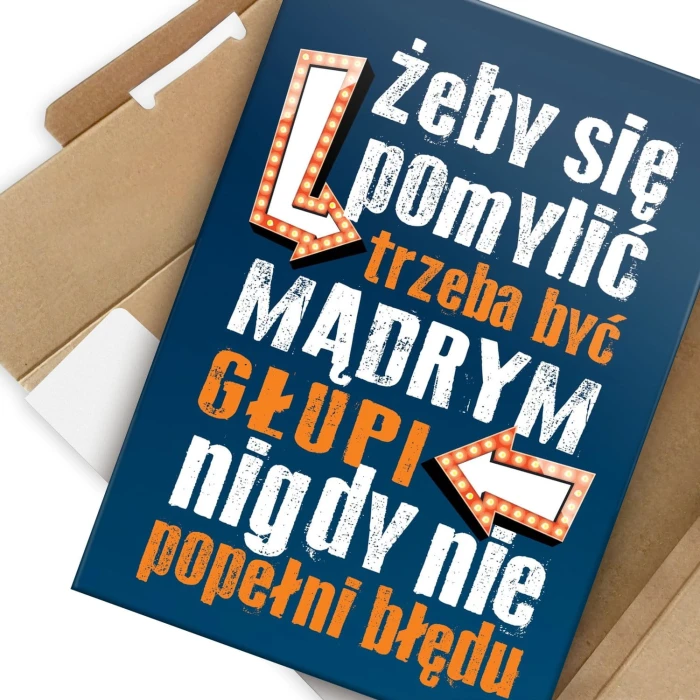 Plakat metalowy Głupi nie popełni błędu