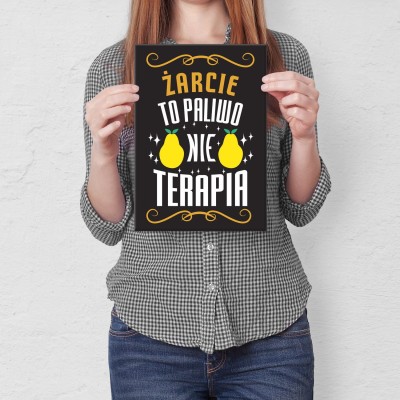 Plakat metalowy Żarcie to paliwo