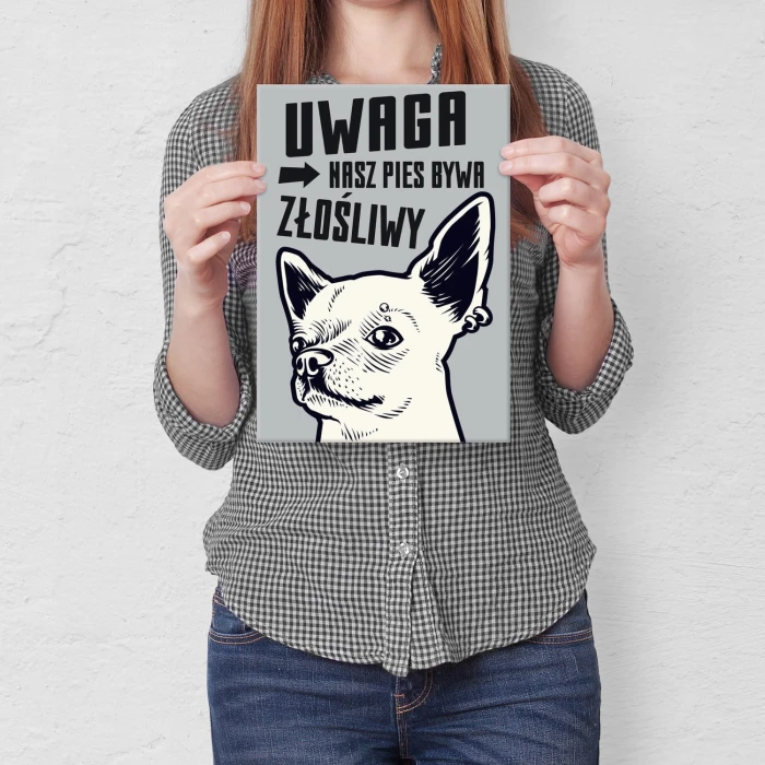 Plakat metalowy Nasz złośliwy pies