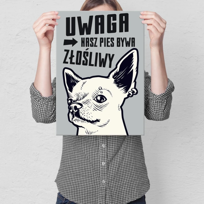 Plakat metalowy Nasz złośliwy pies